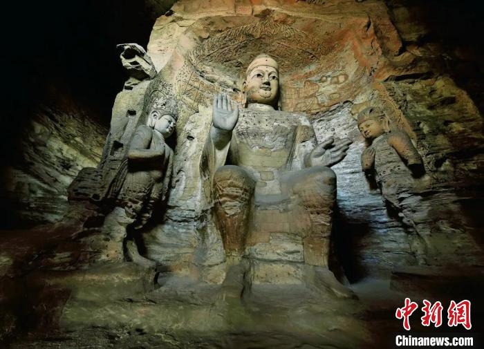 云岡石窟規(guī)模最大的洞窟第3窟。