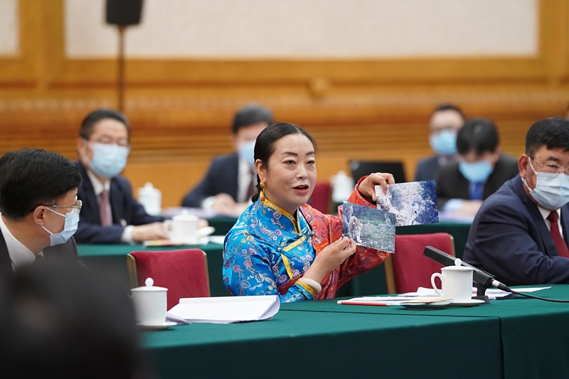 2021年3月7日，習(xí)近平總書記在參加十三屆全國人大四次會議青海代表團(tuán)審議時，全國人大代表孔慶菊在會上展示了兩張照片，上面分別是祁連山地區(qū)多年不見蹤跡的雪豹和荒漠貓。