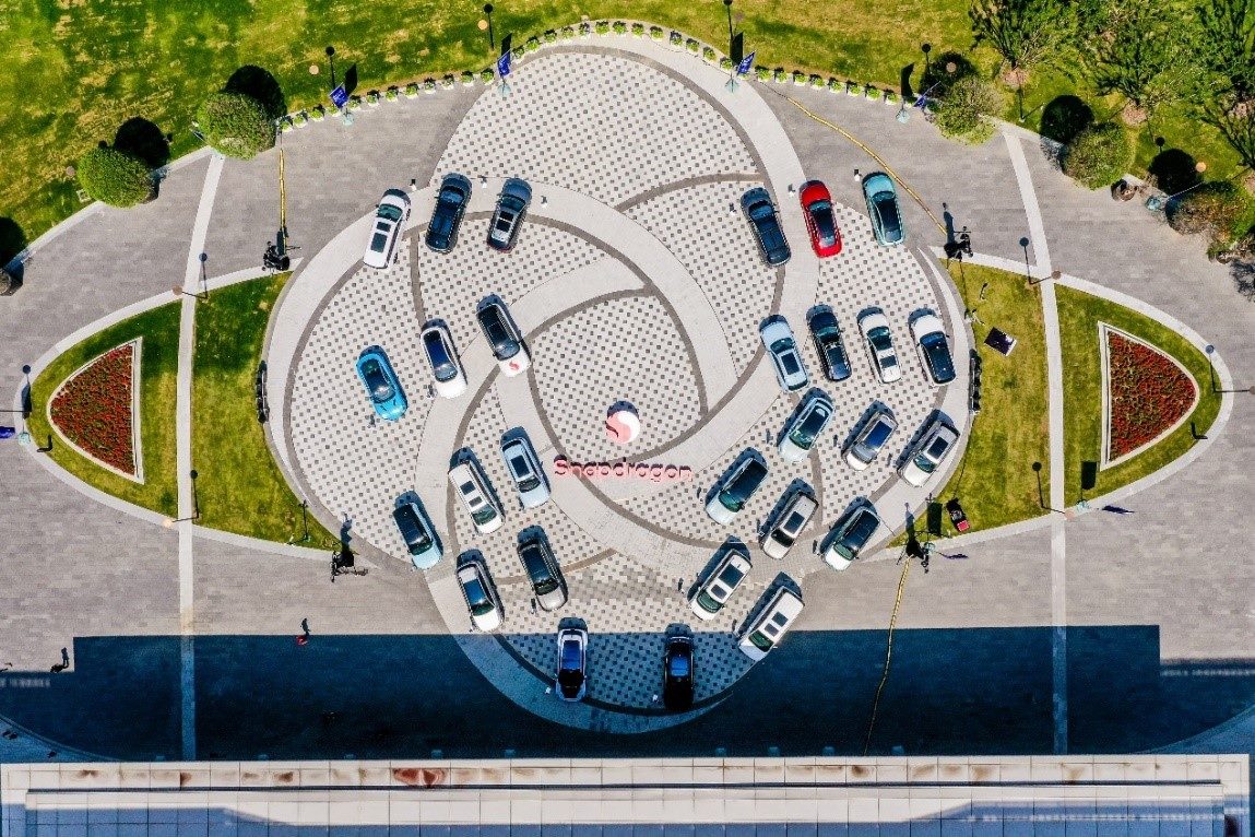 峰會(huì)戶外整車(chē)展示區(qū)俯瞰圖。（受訪者供圖）