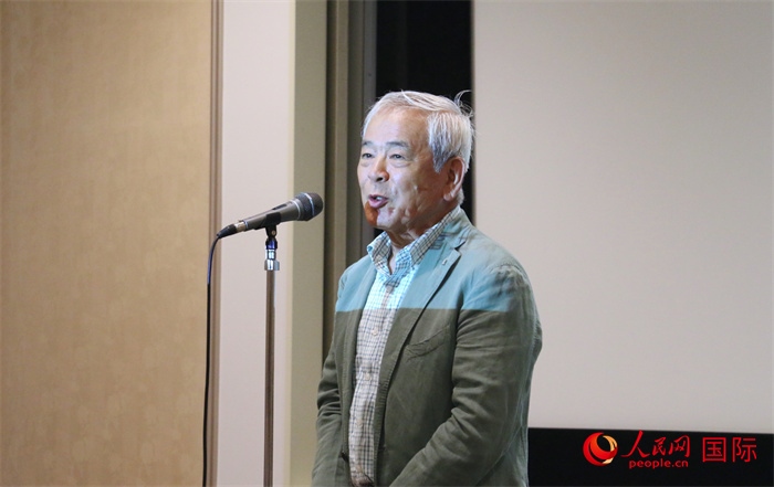 展覽名譽(yù)顧問、日本前文化廳長官青柳正規(guī)致辭。（人民網(wǎng) 許可攝）