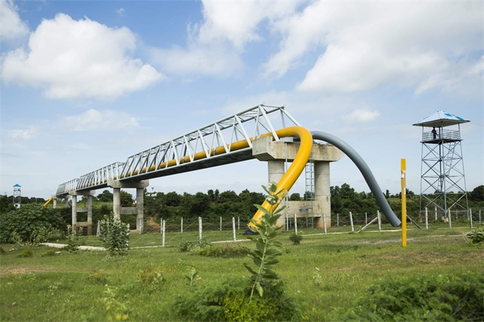 中緬油氣管道跨越河段。中油國際管道公司供圖