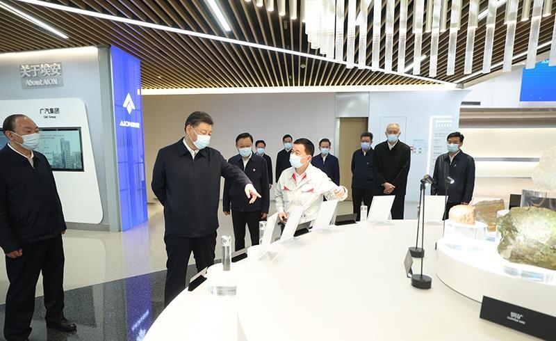 2023年4月12日，習(xí)近平總書記在廣東廣汽埃安新能源汽車股份有限公司考察。