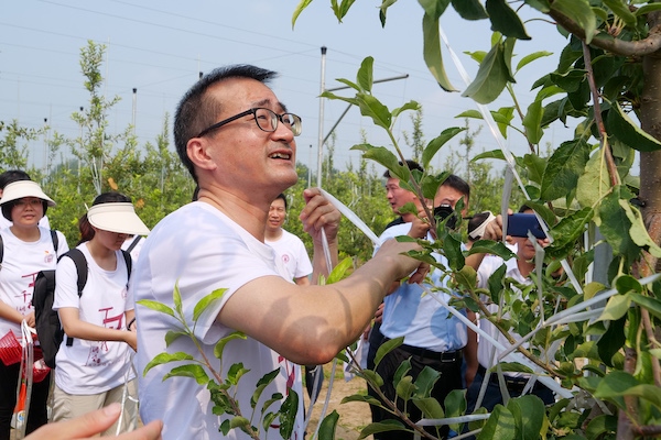 上財(cái)校長(zhǎng)劉元春帶領(lǐng)河北保定“千村調(diào)查”分隊(duì)開展勞動(dòng)實(shí)踐。校方供圖