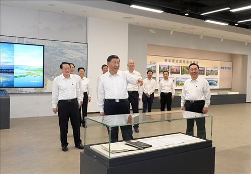 △9月20日，習(xí)近平總書(shū)記在浙江紹興市浙東運(yùn)河文化園考察。