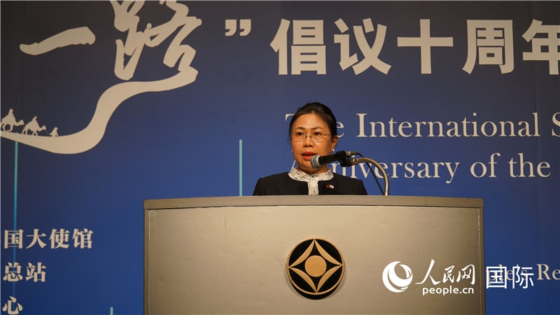 老撾駐日大使安拉萬發(fā)言。人民網(wǎng) 蔣曉辰攝