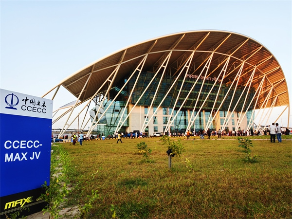 孟加拉國建筑面積最大鐵路車站——科考斯巴扎車站。中國土木工程集團有限公司供圖