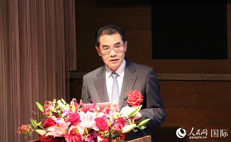 中國駐日本大使吳江浩發(fā)表致辭。人民網(wǎng) 許可攝