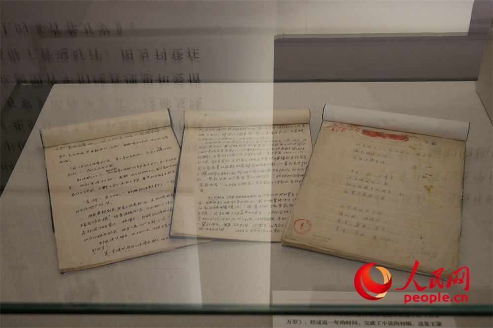 《青春萬歲》手稿。人民網(wǎng)記者 韋衍行攝