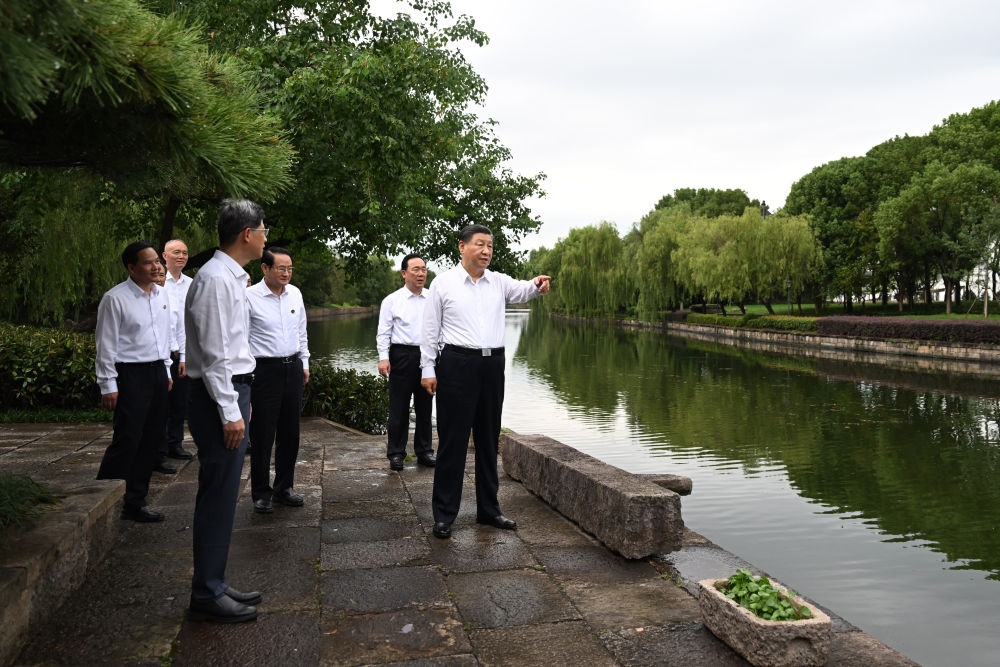 2023年9月20日下午，習近平在浙江省紹興市浙東運河文化園考察。新華社記者 謝環(huán)馳 攝
