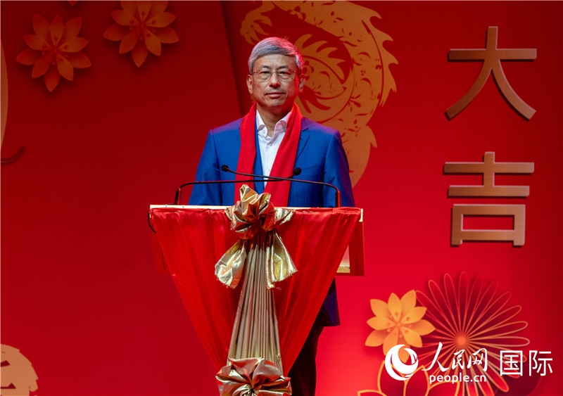 中國駐緬甸大使陳海在新春聯(lián)歡會(huì)上致辭-人民網(wǎng)記者謝佳君攝