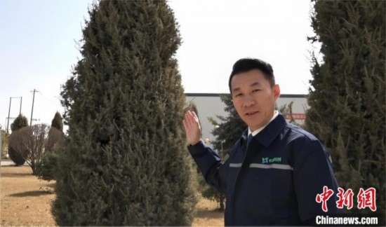 圖為王佐向記者介紹自己的新能源綠電廠區(qū)。白先森 攝