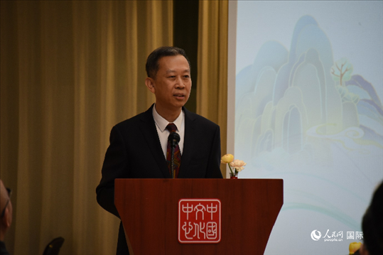 中國(guó)駐瑞典大使崔愛(ài)民致辭。人民網(wǎng)記者 殷淼攝