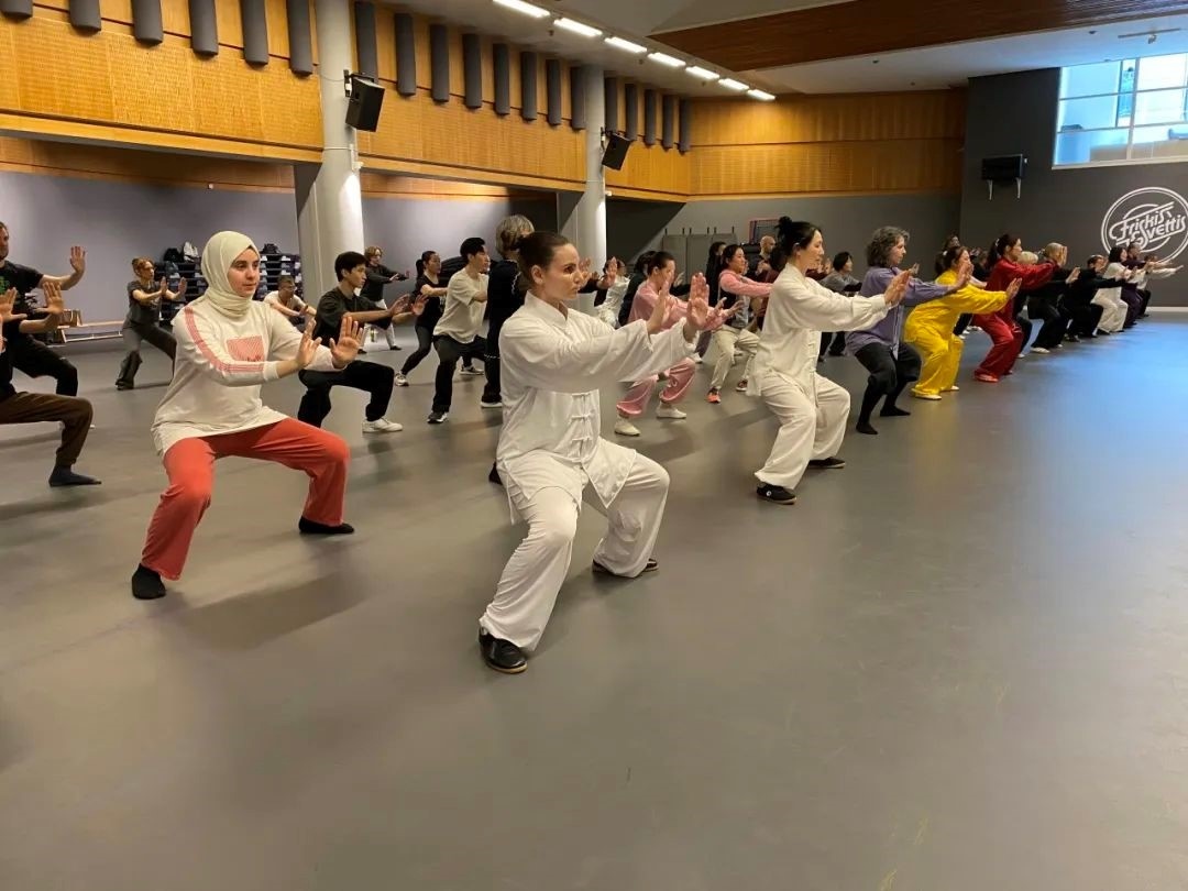 培訓(xùn)班學(xué)員學(xué)習(xí)太極拳。斯德哥爾摩中國文化中心供圖