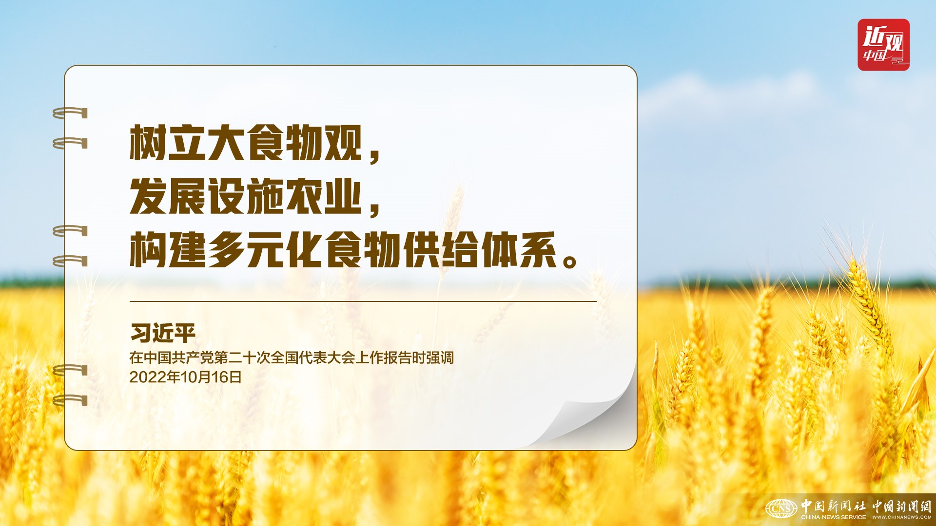 習(xí)近平：樹立大食物觀，構(gòu)建多元化食物供給體系