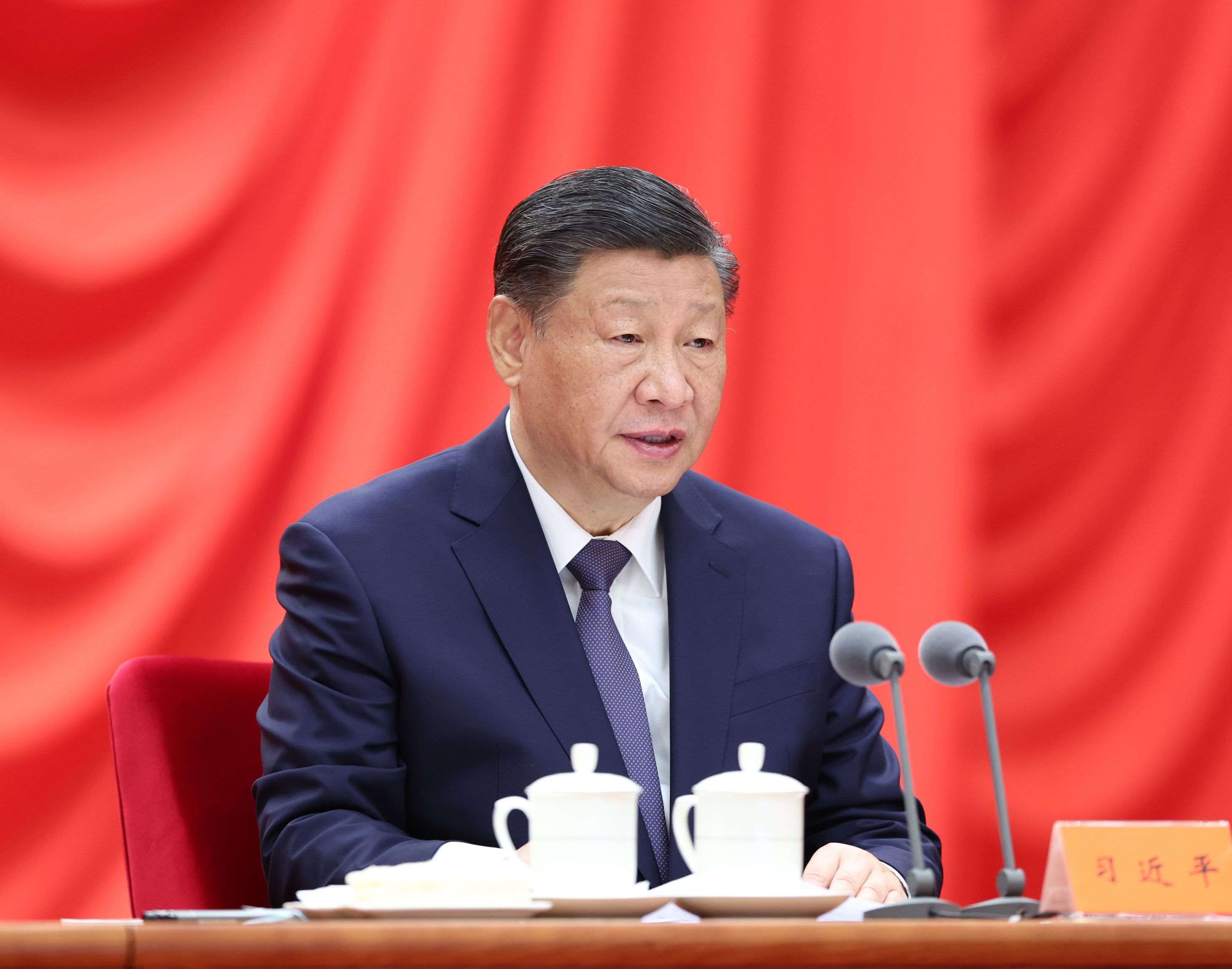 △ 2024年1月8日，習近平總書記在中國共產(chǎn)黨第二十屆中央紀律檢查委員會第三次全體會議上發(fā)表重要講話。