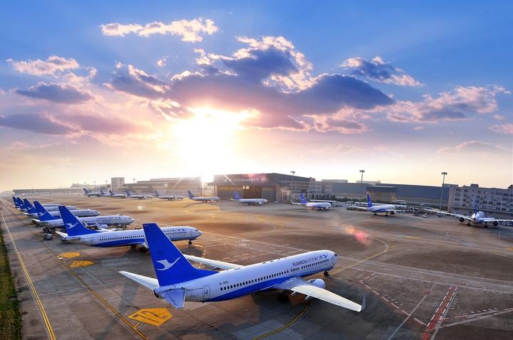 這是如今廈門航空的機隊照片。（廈門航空有限公司供圖）