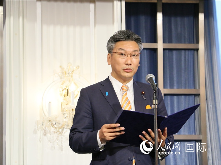 日本國貿(mào)促會長代理橋本岳致辭。人民網(wǎng) 許可攝