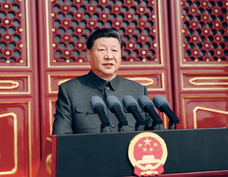 2019年10月1日，慶祝中華人民共和國成立70周年大會在北京天安門廣場隆重舉行。中共中央總書記、國家主席、中央軍委主席習(xí)近平發(fā)表重要講話。 新華社記者 鞠鵬/攝