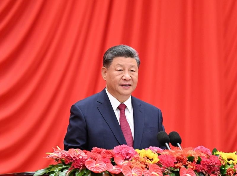 △2024年9月30日，慶祝中華人民共和國成立75周年招待會在北京人民大會堂隆重舉行。習(xí)近平總書記出席招待會并發(fā)表重要講話。