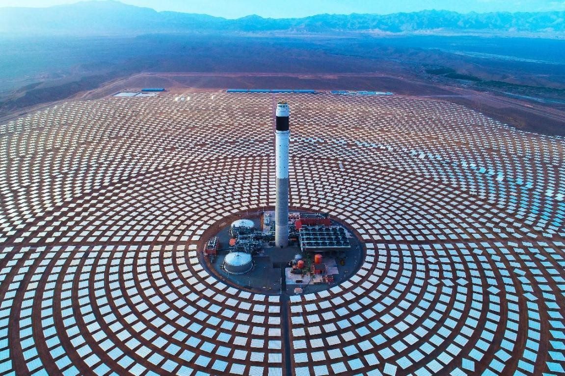 努奧三期光熱電站一景。山東電建三公司供圖