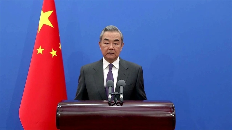 中共中央政治局委員、中央外辦主任王毅發(fā)表視頻致辭。主辦方供圖