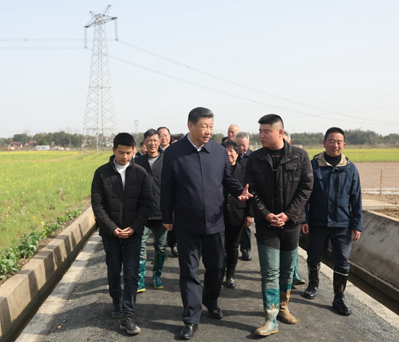 2024年3月19日，習(xí)近平總書記在湖南常德港中坪村考察。