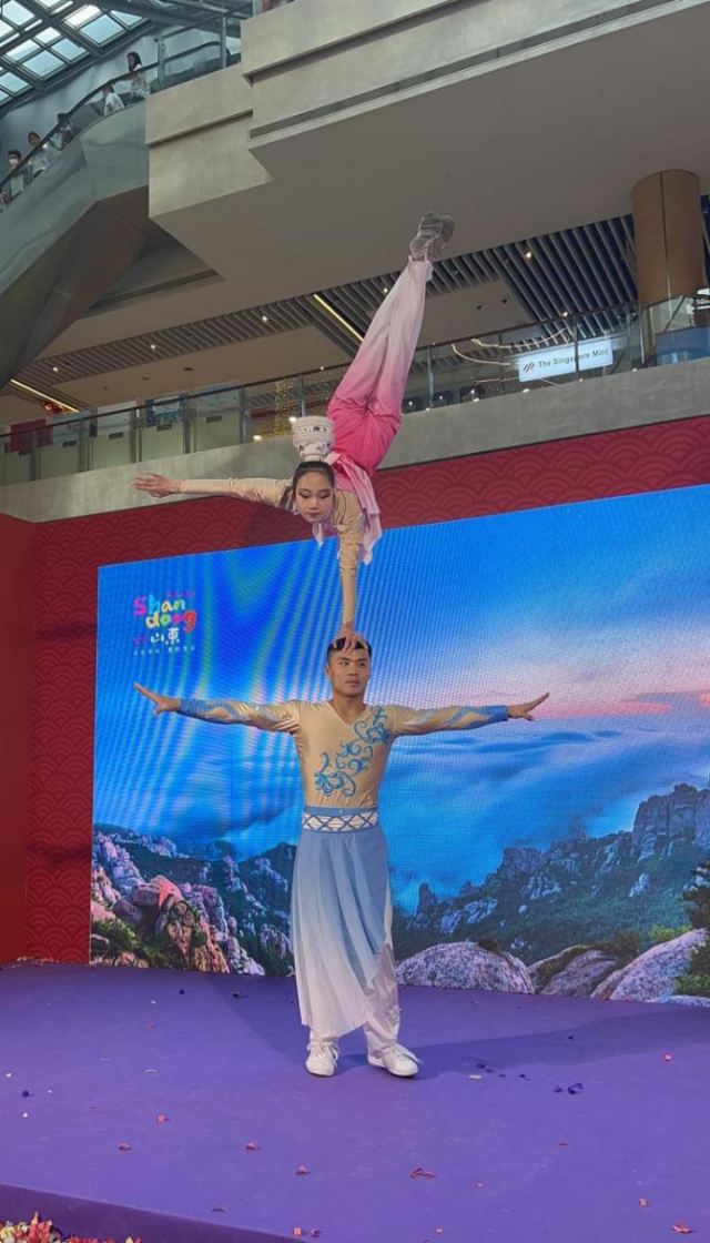 來自中國和新加坡的藝術(shù)團(tuán)體聯(lián)袂表演了歌舞、器樂、武術(shù)、雜技等多種形式的文藝節(jié)目?；顒?dòng)主辦方供圖