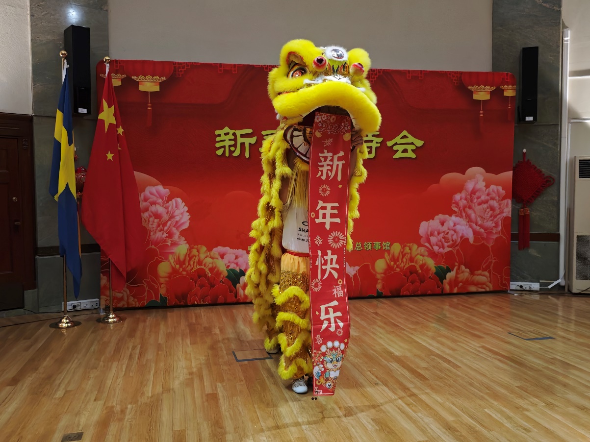 開場舞獅表演。中國駐哥德堡總領(lǐng)館供圖