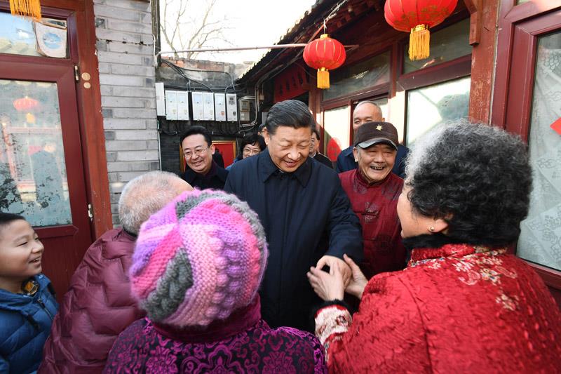 2019年2月1日，習(xí)近平總書記來到北京前門東區(qū)草廠四條胡同看望慰問群眾。