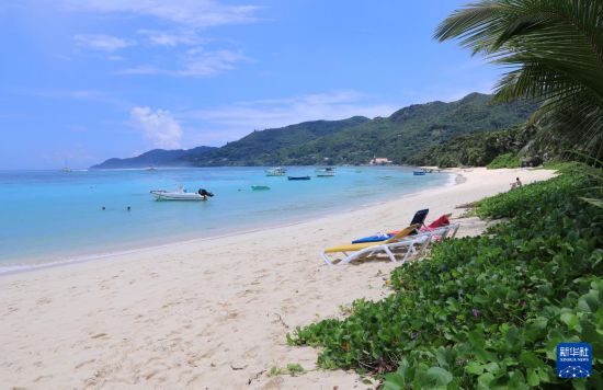 3月19日，游客在塞舌爾馬埃島海邊休閑。新華社記者 董江輝 攝