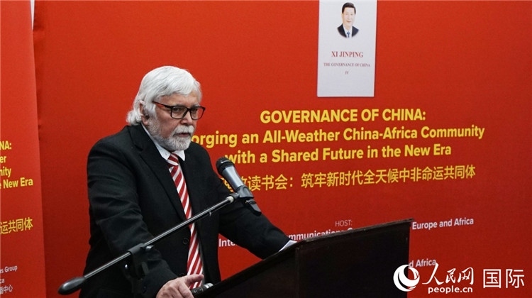 南部非洲科學(xué)、工程、技術(shù)、教育協(xié)會執(zhí)行副總裁楊煥嶺。人民網(wǎng) 劉暢攝