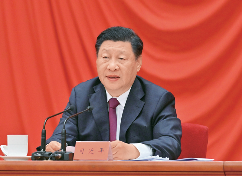 2022年5月10日，慶祝中國共產(chǎn)主義青年團(tuán)成立100周年大會在北京人民大會堂隆重舉行。中共中央總書記、國家主席、中央軍委主席習(xí)近平在大會上發(fā)表重要講話。 新華社記者 岳月偉/攝