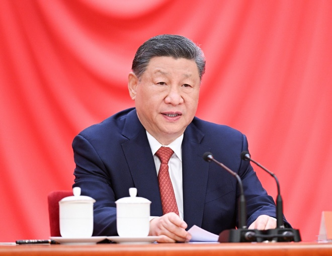 4月28日，慶祝中華全國總工會成立100周年暨全國勞動模范和先進(jìn)工作者表彰大會在北京人民大會堂隆重舉行。中共中央總書記、國家主席、中央軍委主席習(xí)近平出席大會并發(fā)表重要講話。新華社記者 李學(xué)仁 攝