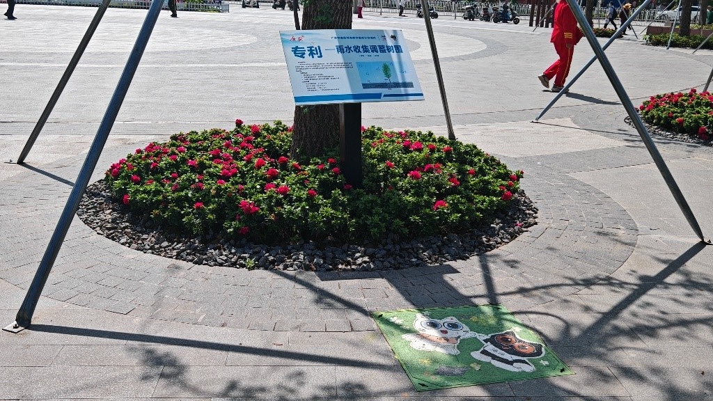 廣安“雨水收集調(diào)蓄樹池”，已在市內(nèi)公園落地運用。受訪者供圖