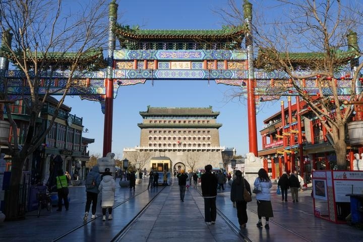 這是2024年12月26日從前門大街拍攝的正陽(yáng)門箭樓。