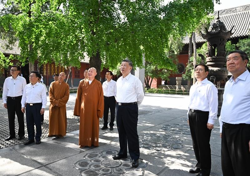 △2025年5月19日，習(xí)近平總書(shū)記在河南洛陽(yáng)白馬寺考察。